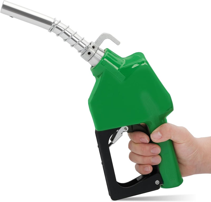 Azdele 3/4" NPT Automatic Fuel Nozzle with Hook, Gas Pump Handle Fuel Nozzle, 9-16 GPM (3-speed Padlock) for Gasoline, Diesel, Biodiesel up to B20, E15 & Kerosene - Image 1